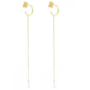 ILA: Earrings, Hoops, Comet Trails, Diamonds, .27 TCW, 14K yellow gold, Measures 3 1/4 in length.