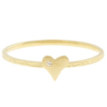 Victoria Cunningham: Ring, Heart, 14K Yellow Gold.