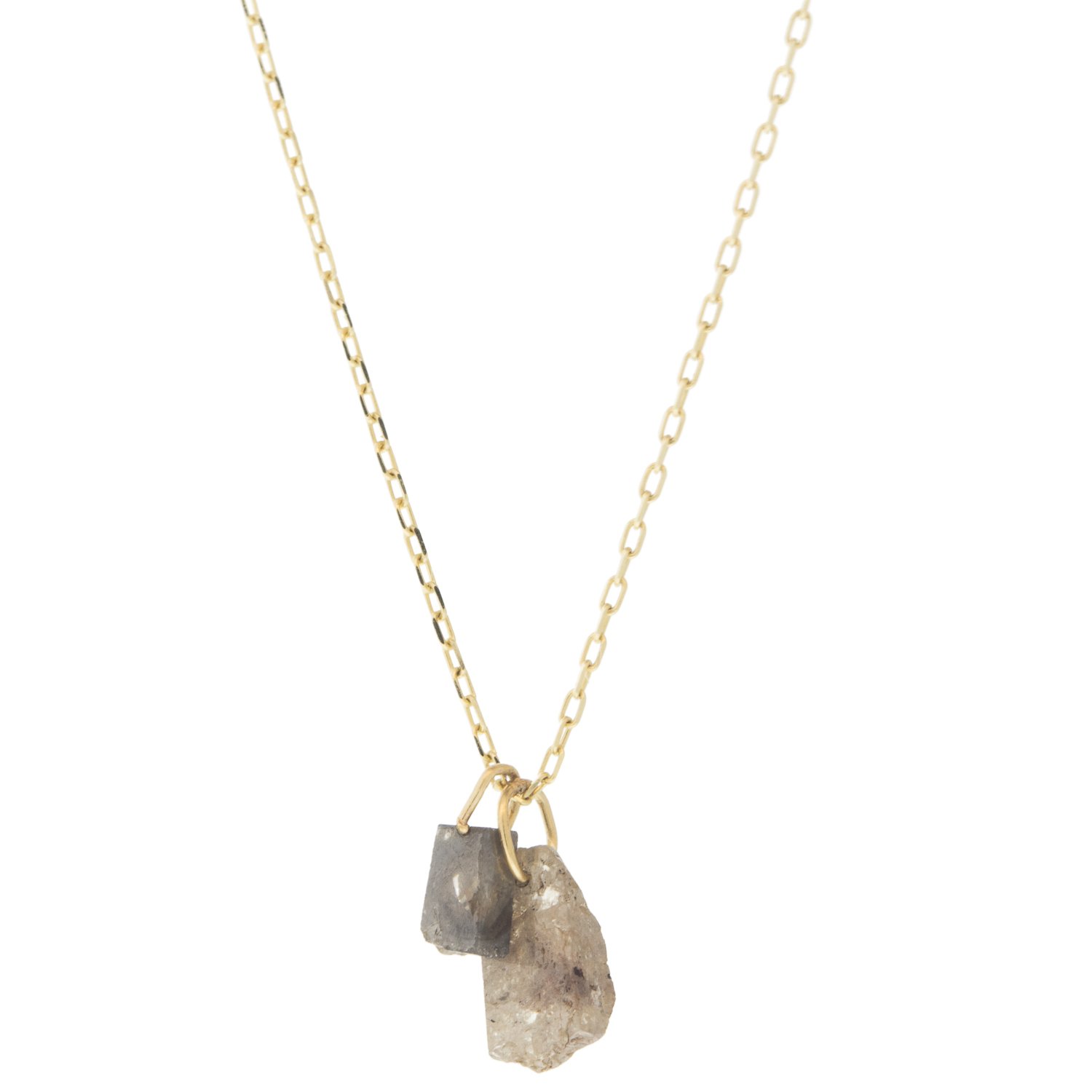Margaret Solow: Necklace,14 kt chain,Raw diamond chard,double
