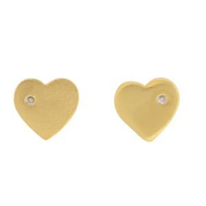 Tai: Vintage Gold Heart Stud Earrings