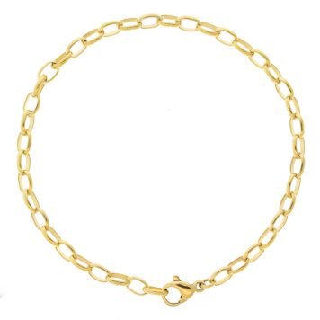 Tai: Bracelet,Gold plated steel small round link chain