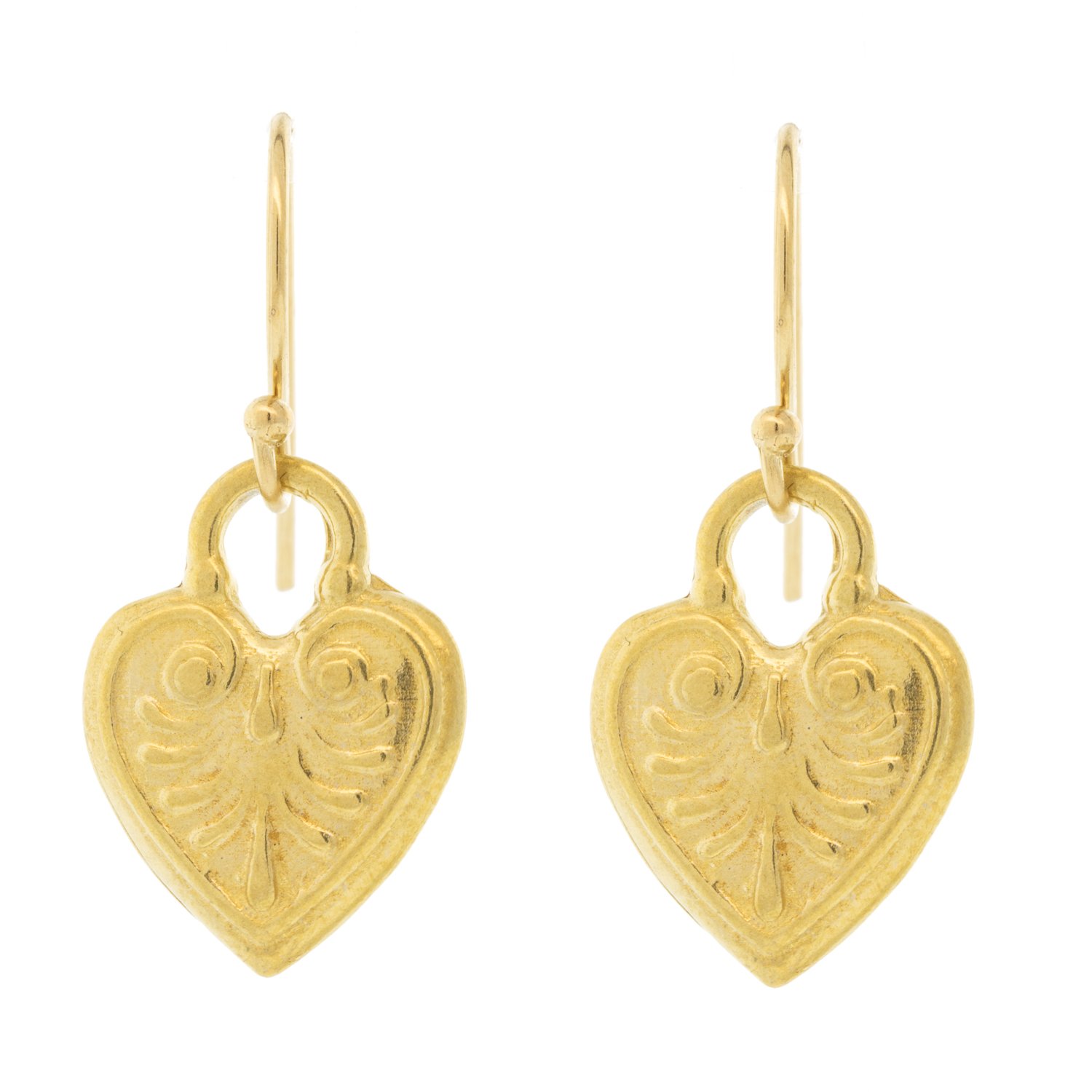 LuLu: Coeur Earrings "shine from within" yellow bronze 1 x 7/16 inc 14k gold fill ear wire