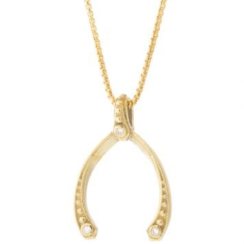 LuLu: Bobby Necklace "stay in the magic" 14k gold fill cable chain 18-20" in length  7/ 8 x 9/16 inc bail yellow bronze charm with 3 diamonds