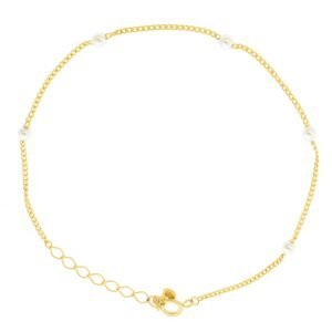 Tai: Gold vermeil chain bracelet with set freshwater pearls