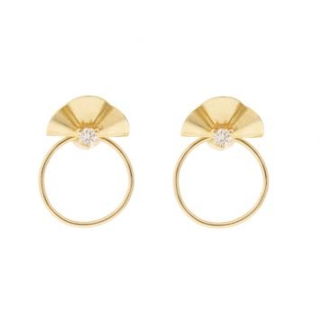 Kaylin Hertel:14 k YG & Diamond open earrings-small