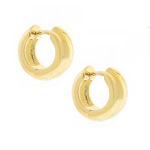 Tai: Gold Thick Trim Huggies, 7/16 in diameter, 1/4 in width