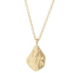 Kaylin Hertel: 16.5" Small Petal Pendant 14k Yellow Gold Necklace