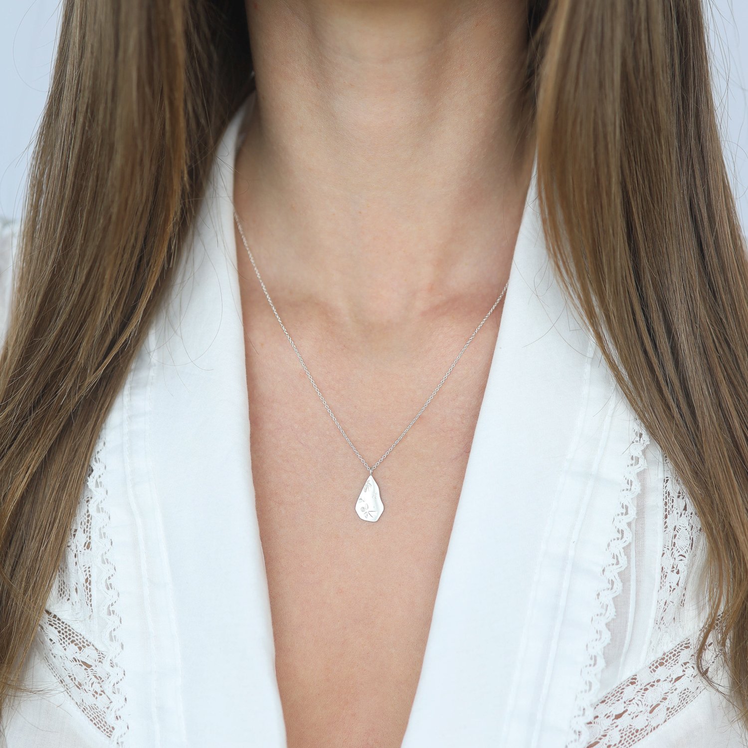 Kaylin Hertel: Medium Petal Pendant Sterling Silver Necklace