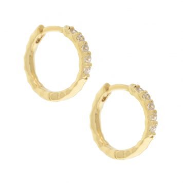 Tai: CZ Pave Reversible Huggie, 1/2 in diameter