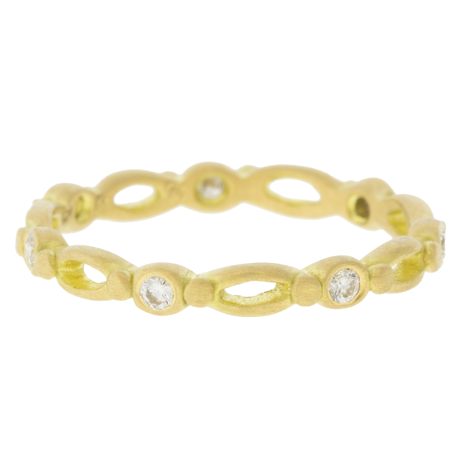 Marian Maurer : Goddess band small with diamonds,18k Yellow Gold,Size 6.5