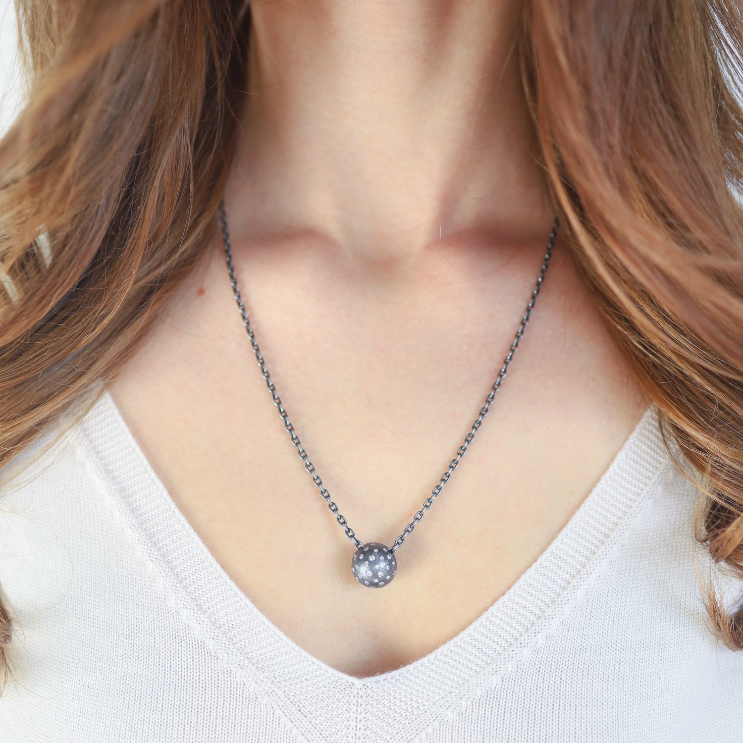 Rene Escobar Trunk Show: Pendant, CERES, SS CHAIN, RG Toggle, 1ct Diamonds