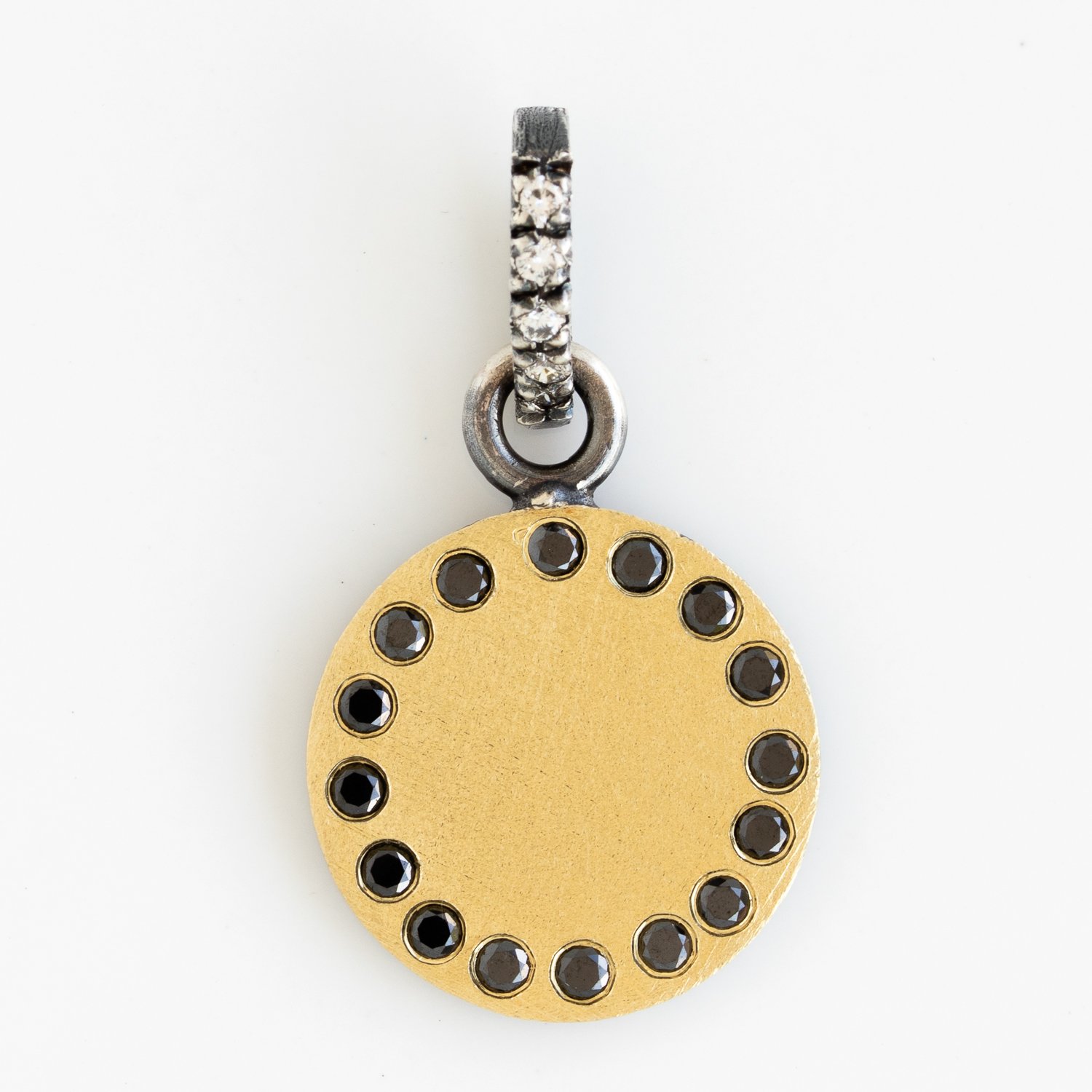 Rene Escobar Trunk show: Pendant, ROUND, 18K & SS & 18K w/Black Diamonds