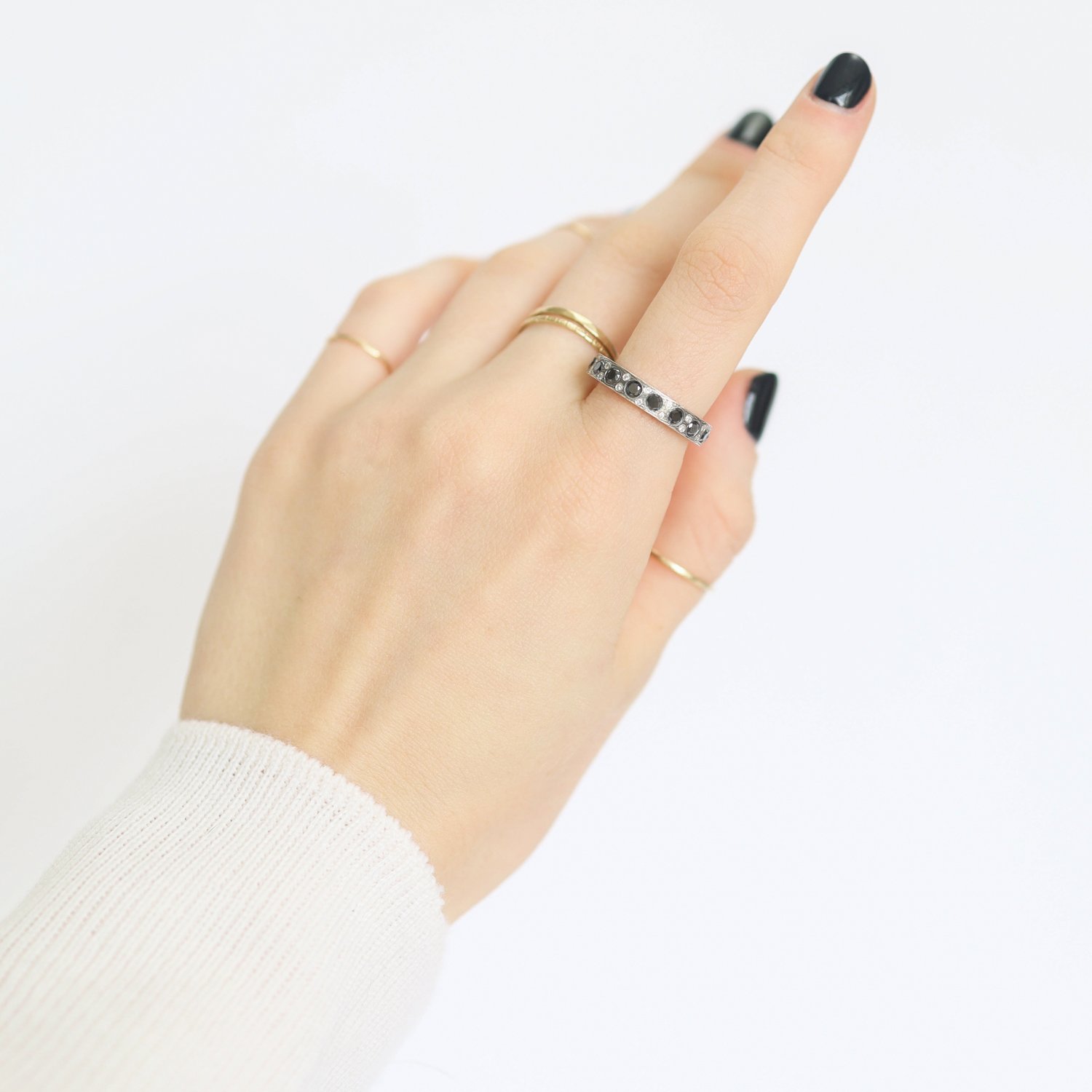 Rene Escobar Trunk Show: Ring,STELLA, Sterling silver, Black & White Diamonds