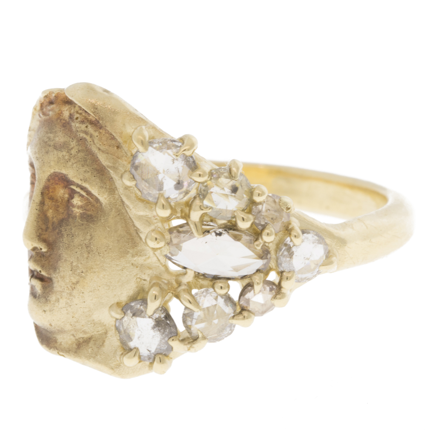 Atelier Narcé: Ring ,14K gold,Rose cut diamonds