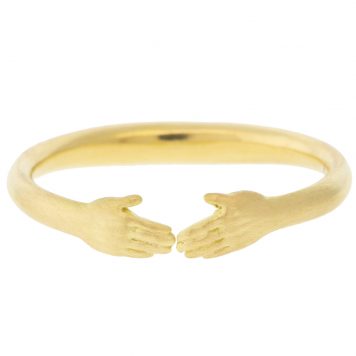 Anthony Lent: Tiny Hands Ring 18K yellow gold Size 6 1/2