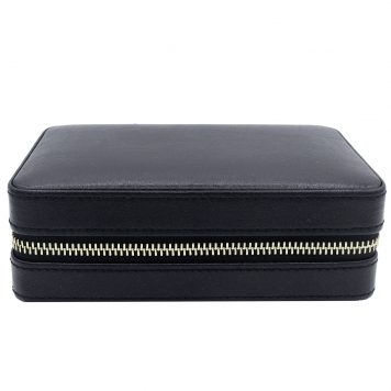 WOLF: Palermo Zip Case Jewelry Case-Black Anthracite