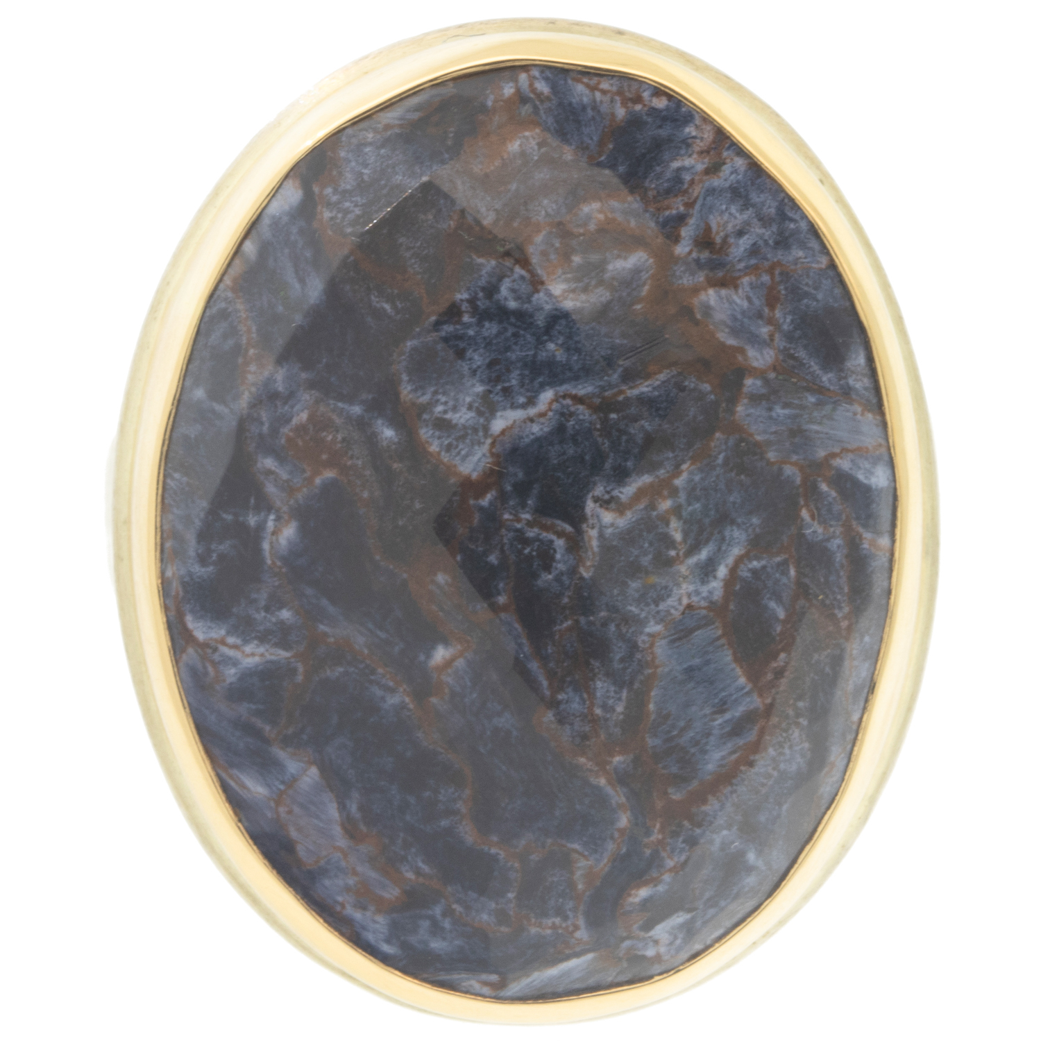 gold and silver ring with Pietersite by jewelry designer Jamie Joseph
