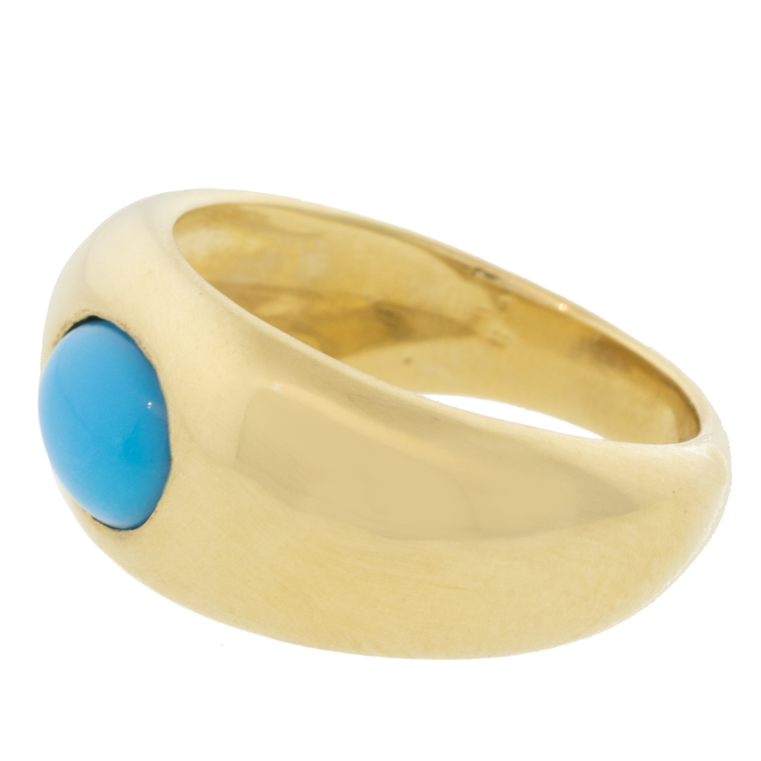 Ten Thousand Things: Ring, Turquoise Cigar Band, Currently available in size 5 1/4, Measures 3/8 at widest point