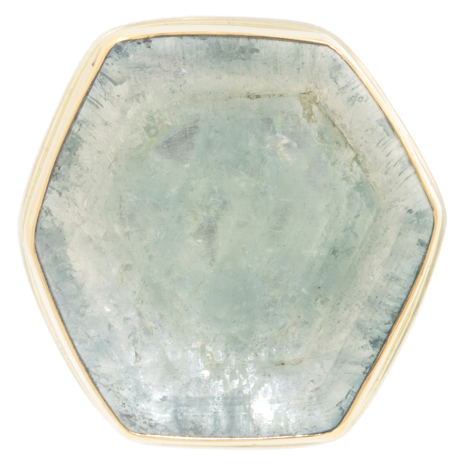 gold and silver ring with aquamarine by jewelry designer Jamie Joseph