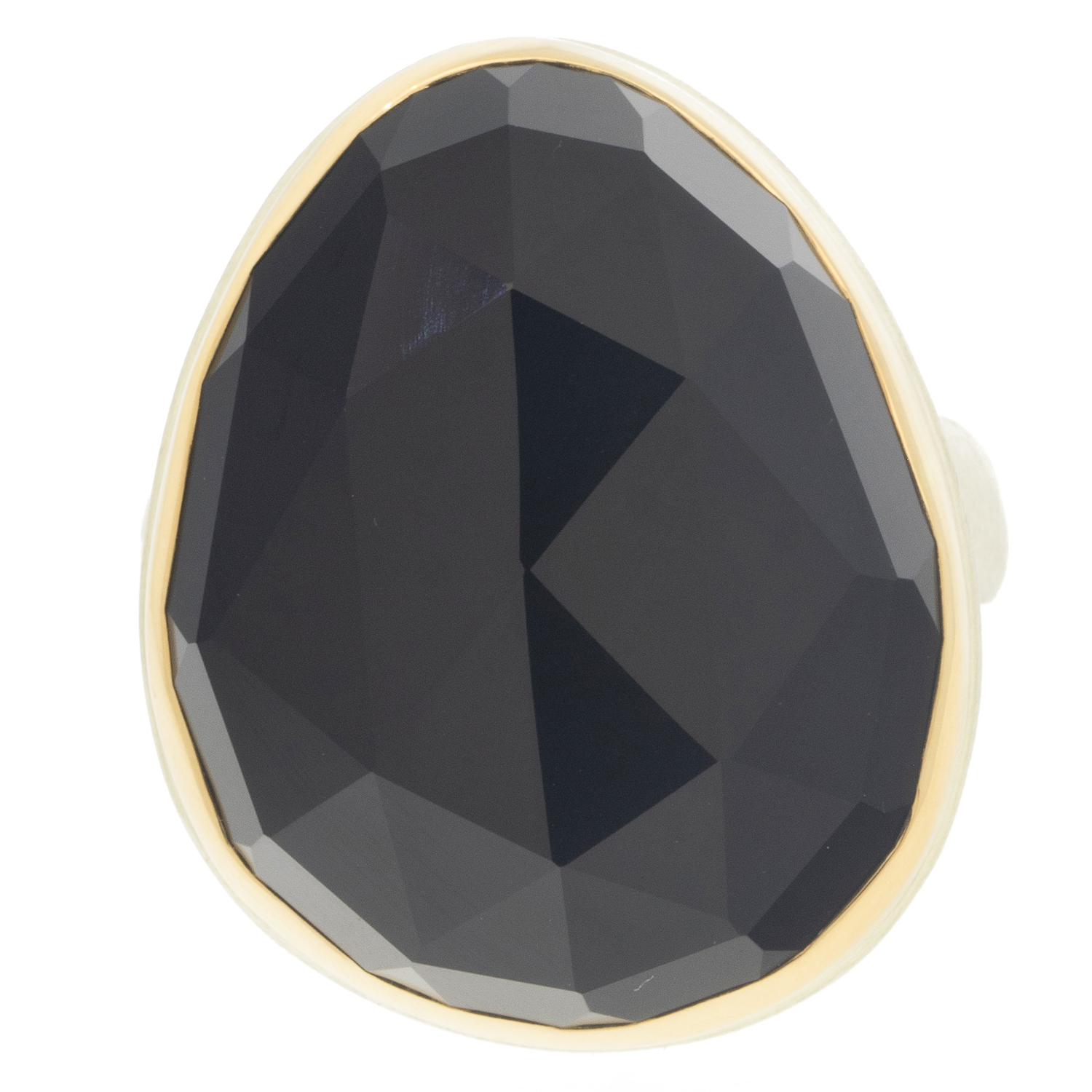 Gold and silver ring with black onyx by jewelry designer Jamie Joseph