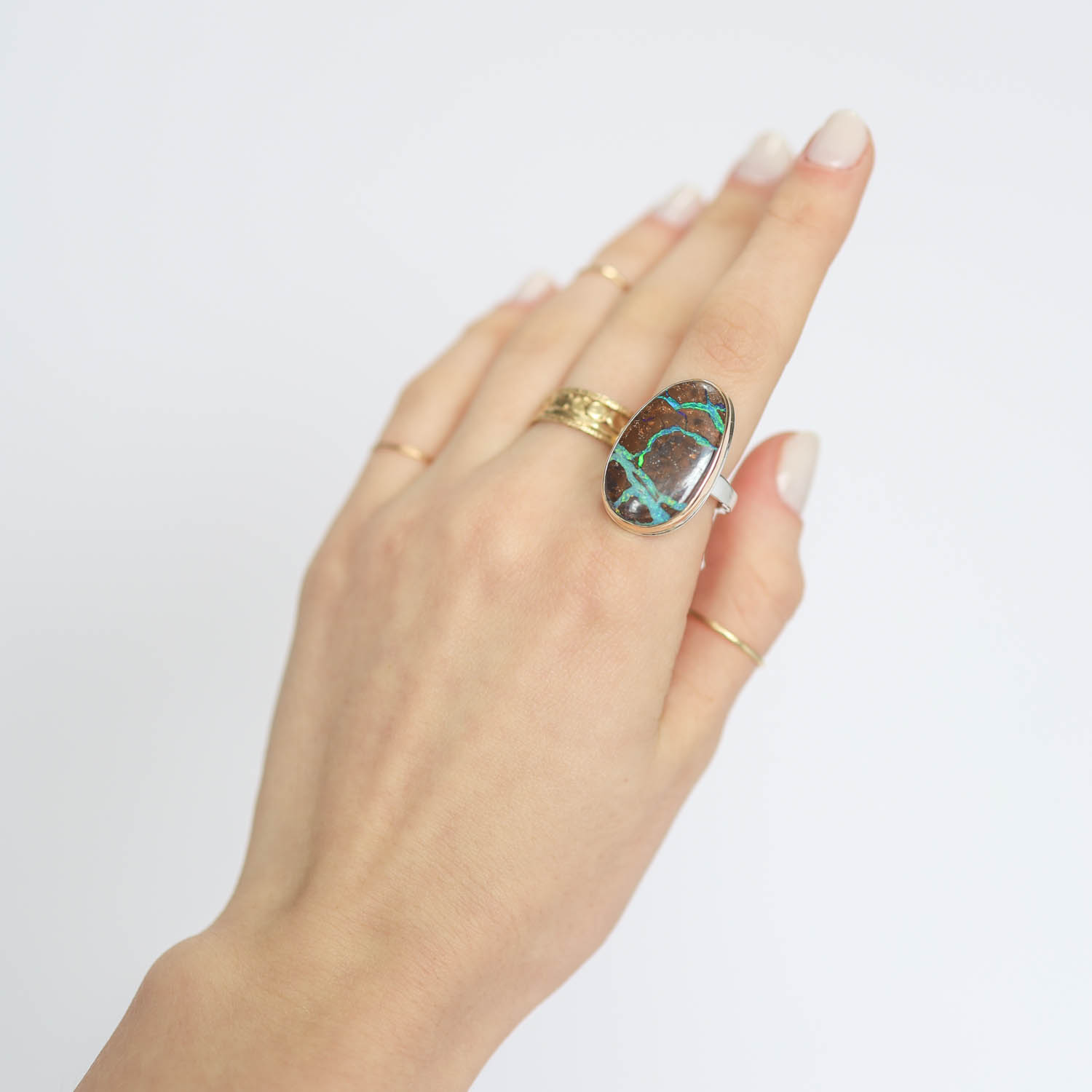 Jamie Joseph Trunk Show: Ring 126,Vertical oval Boulder opal