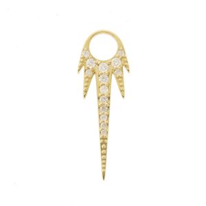 Three Stories Jewelry: SINGLE Long Love Explosion Starburst Charm, 0.11 tcw Measures 7/8 x 5/16