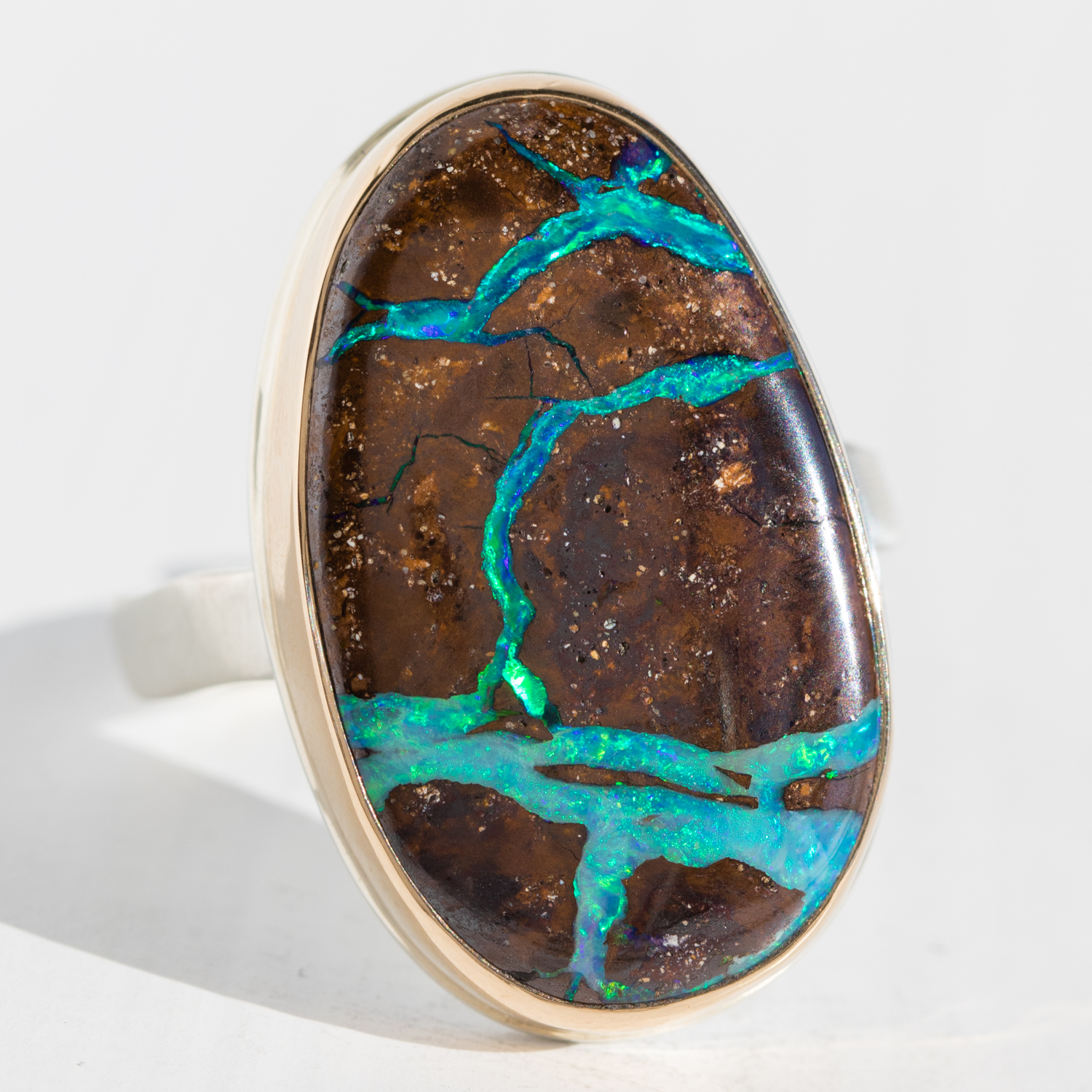Jamie Joseph Trunk Show: Ring 126,Vertical oval Boulder opal