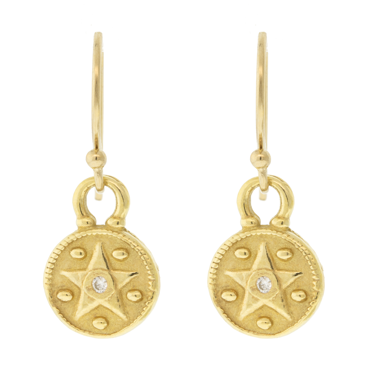 LuLu: Carina Earrings 'wonder in wisdom' yellow bronze Diamonds