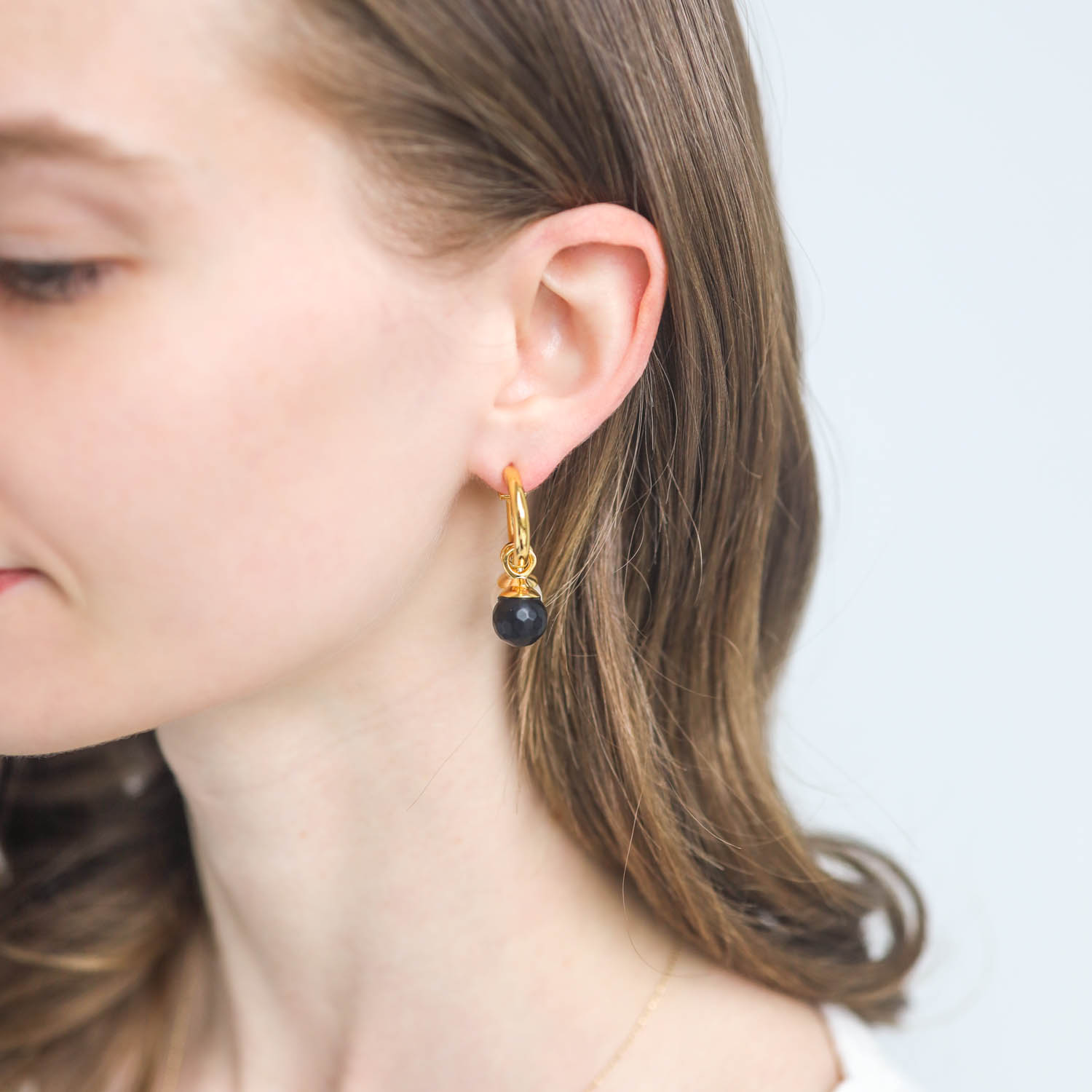 Catherine Canino: MIA hoop polished 14k gold over brass,,2-10mm drop sets,Tuxedo