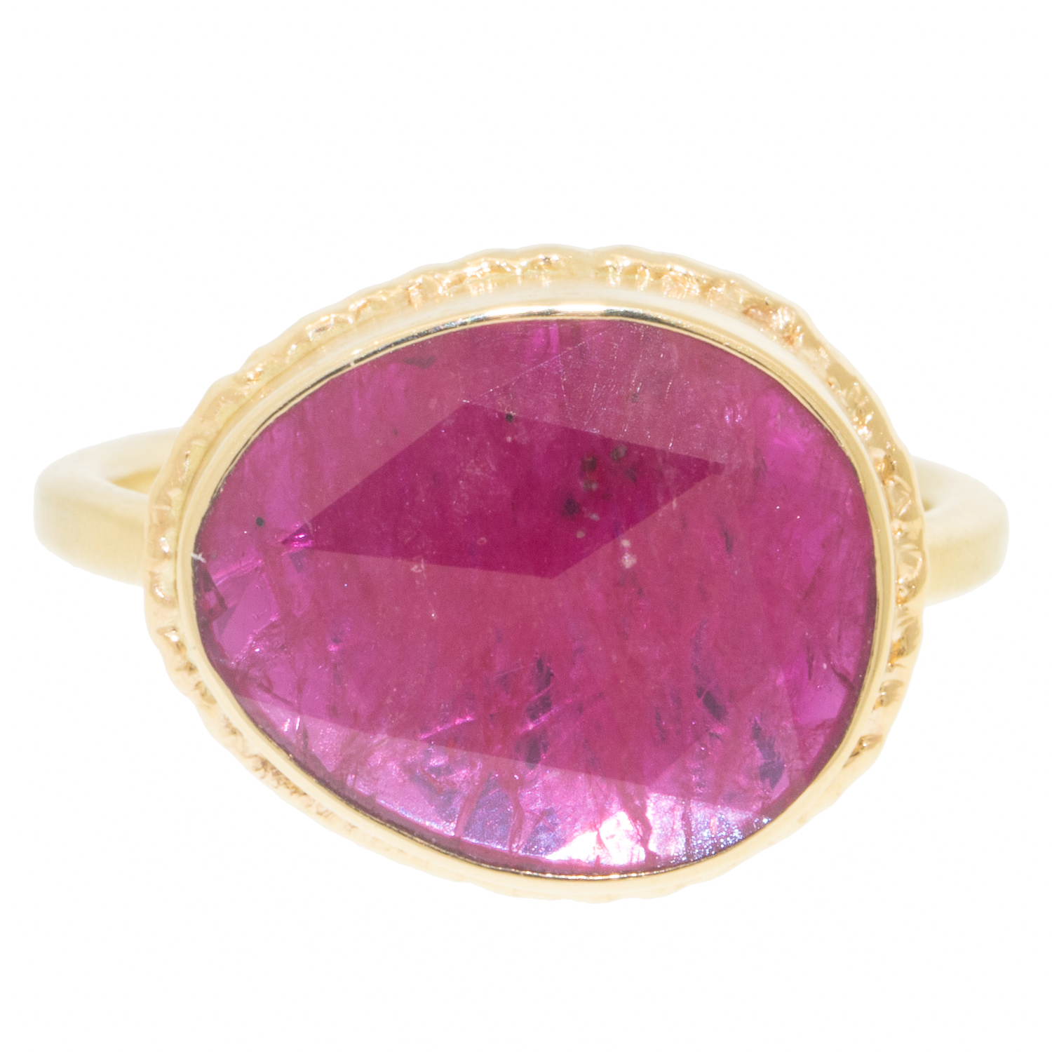 Gold and silver ring with ruby by jewelry designer Jamie Joseph