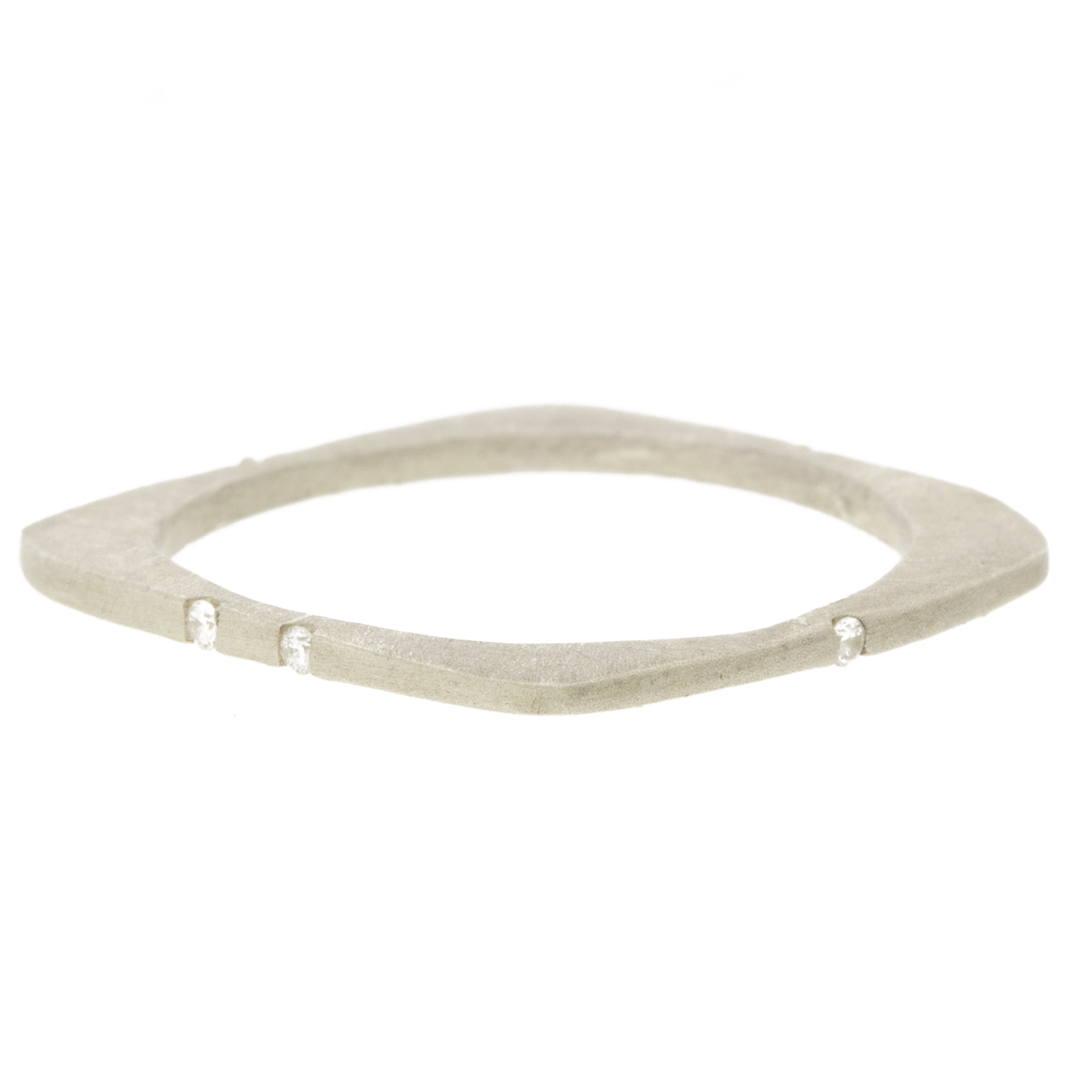 Messinger: Skinnie square ring with 5 diamonds .0375 TCW
