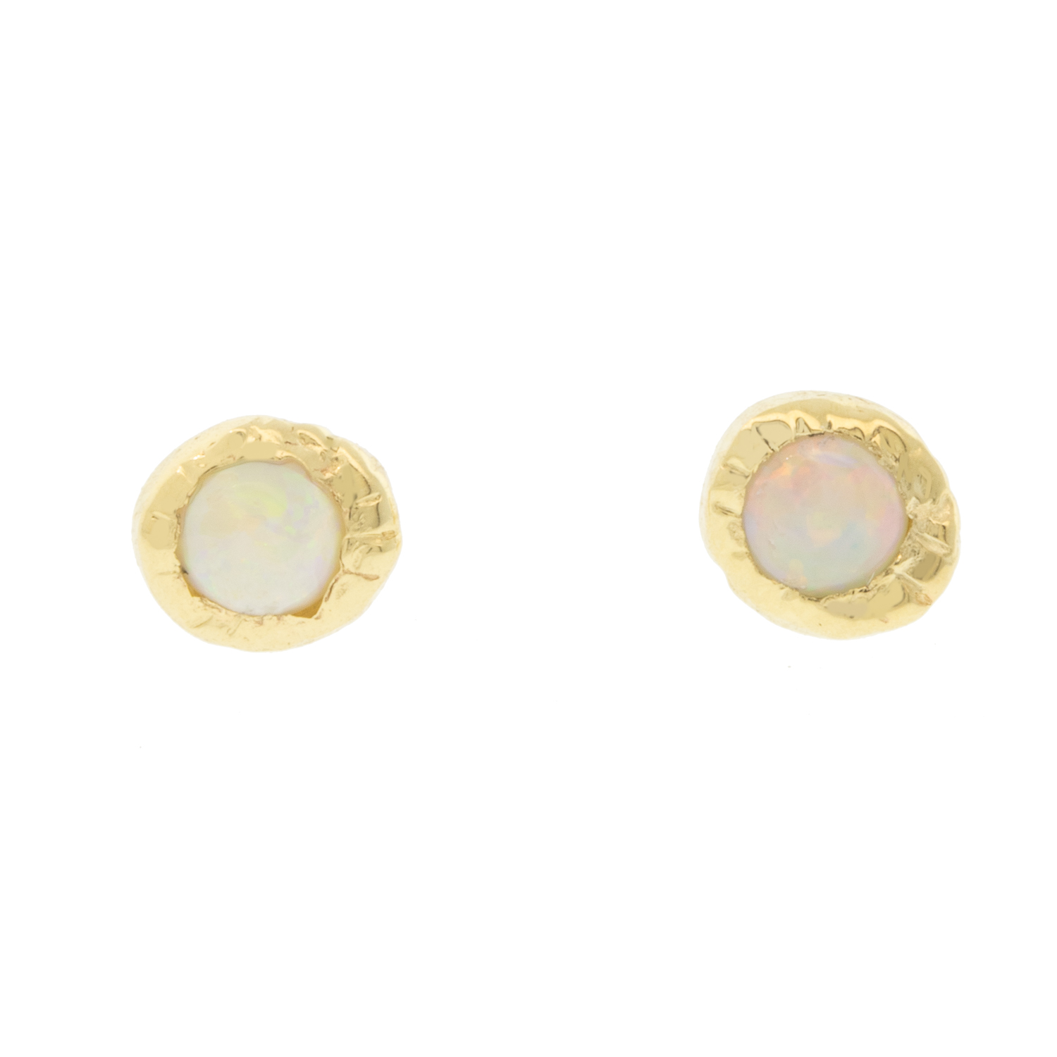 Communion by Joy: Earrings, Spark studs 14K yellow gold w/opals