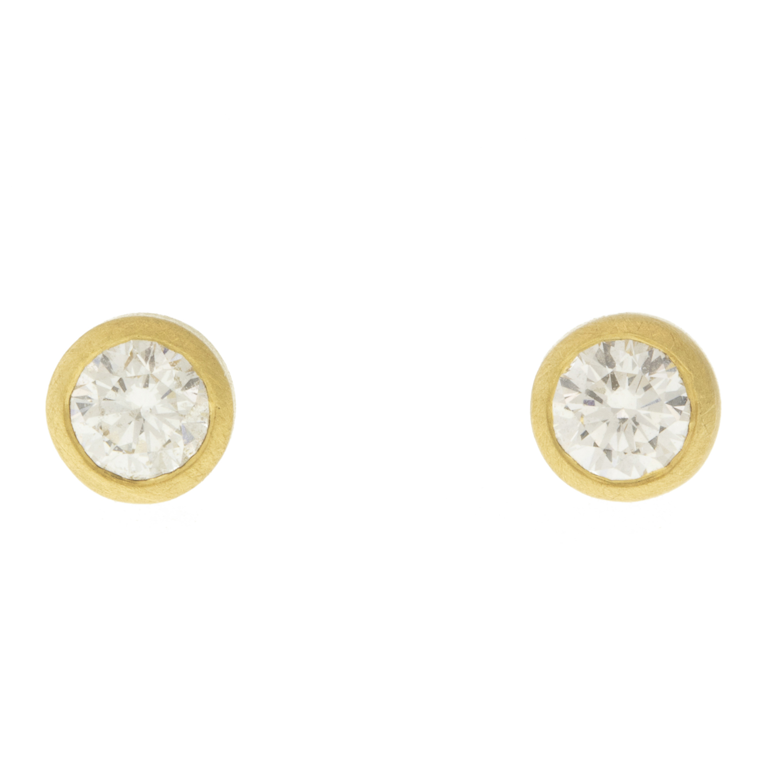 Marian Maurer: Earrings, Teeny Diamond Studs, 18K Yellow Gold 10 Point