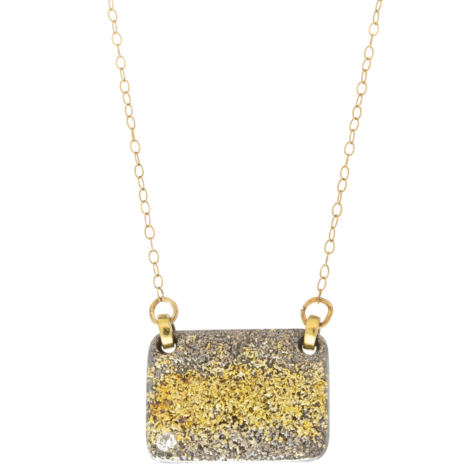 Kate Maller :City Block Necklace - 18k Gold Fused + Reclaimed Diamond