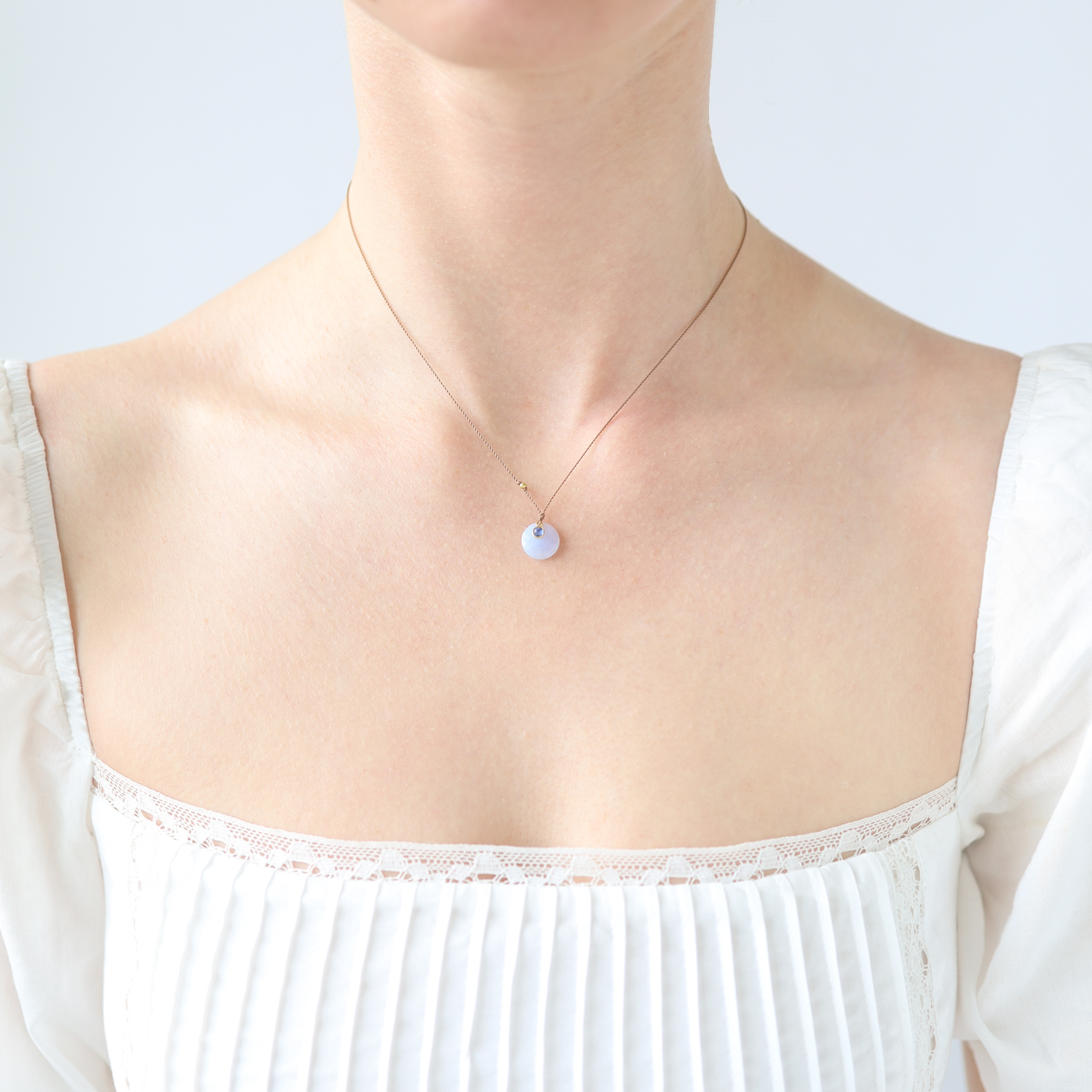 Margaret Solow: Necklace,Chalcedony & sapphire , 18kt