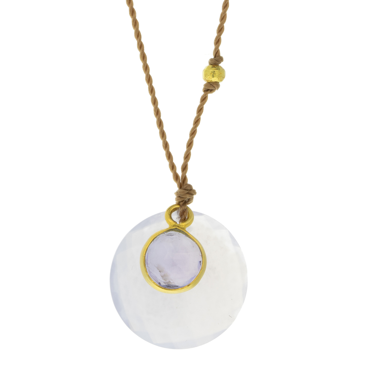Margaret Solow: Necklace,Chalcedony & Tanzanite, 18kt