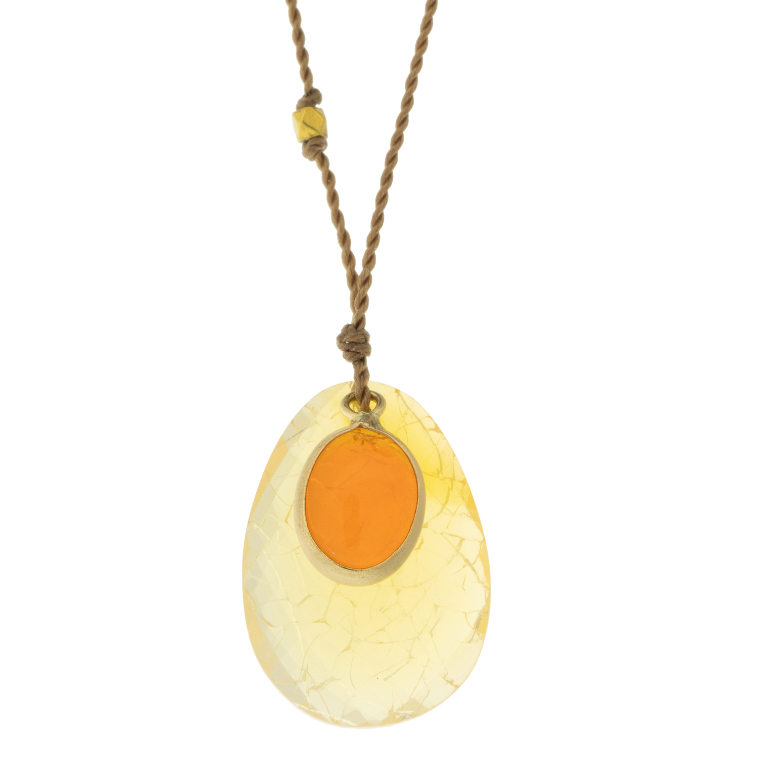 Margaret Solow: Necklace, Teardrop Fire opal & Fire Opal ,14 kt