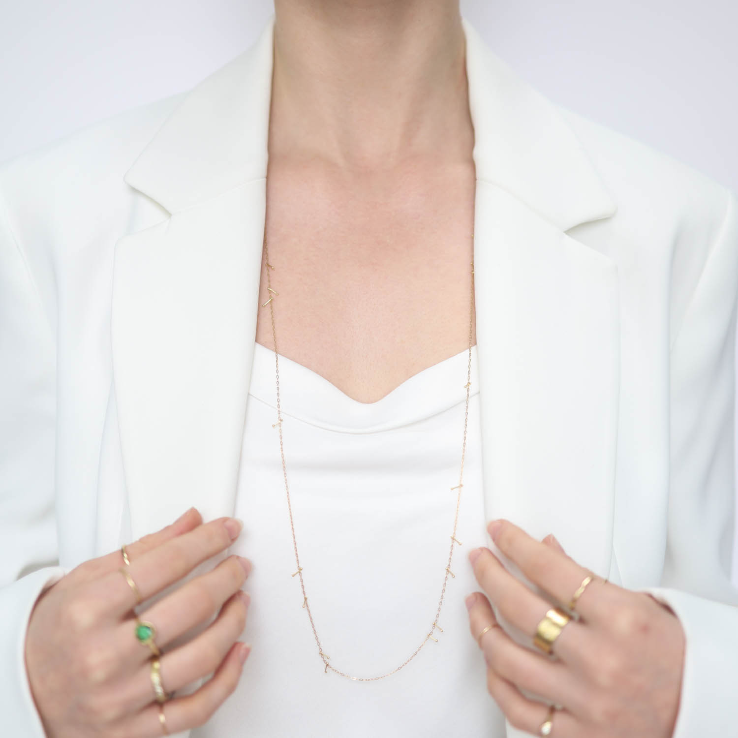 Sarah McGuire: Harbor 2 Necklace 14K 35" w/ 18K Pins