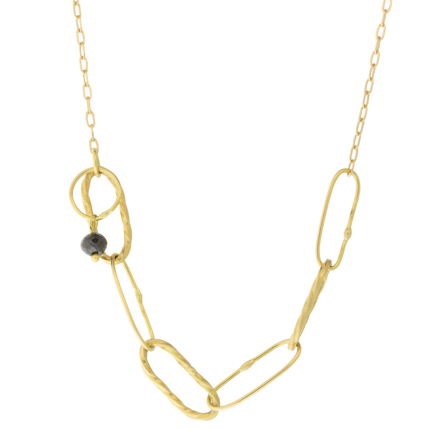 Sarah McGuire: Necklace, Bowline, 18K Gold Links, 14K Gold 18" Chain.