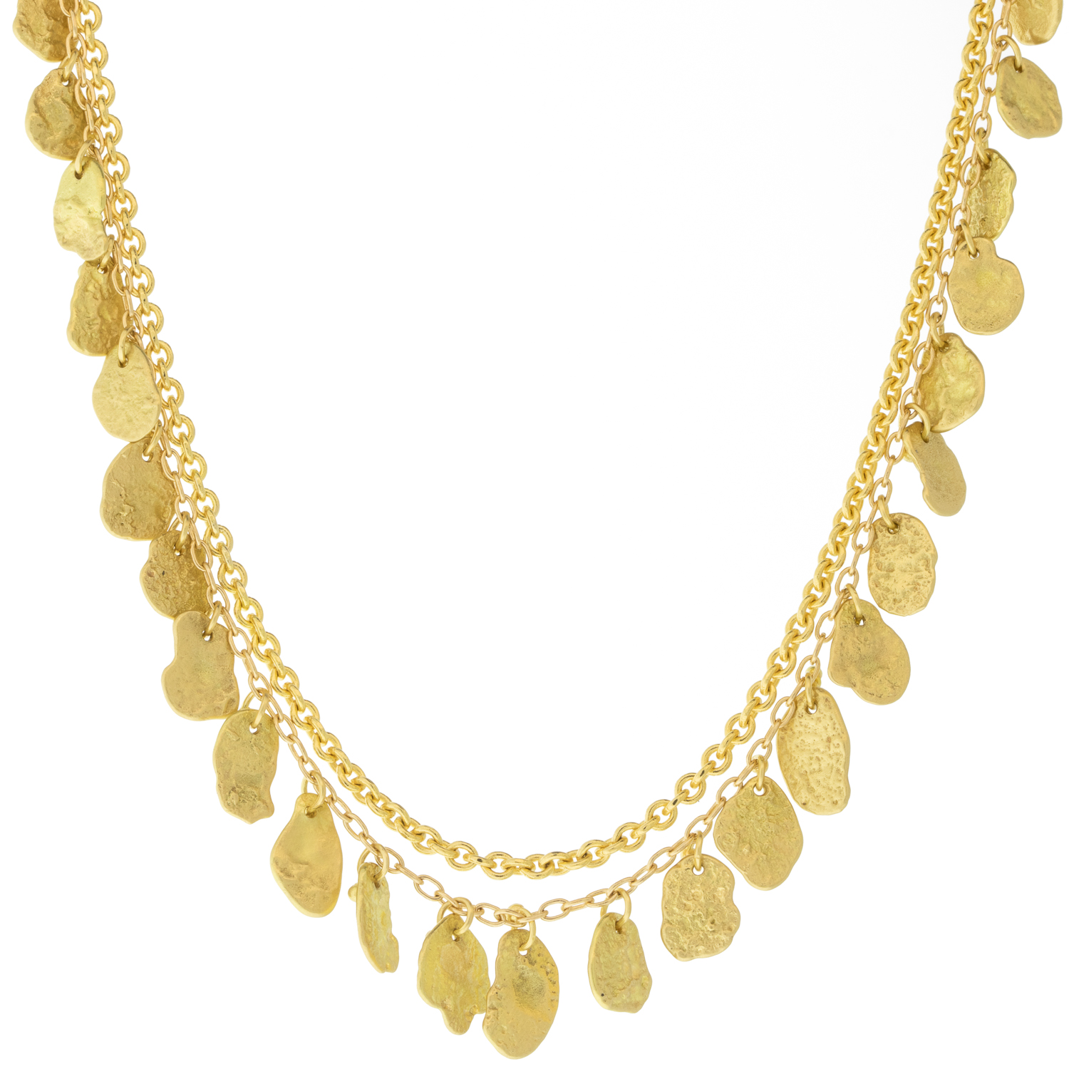 Sarah McGuire: 18k Gold DOUBLE chain kelp necklace,18"