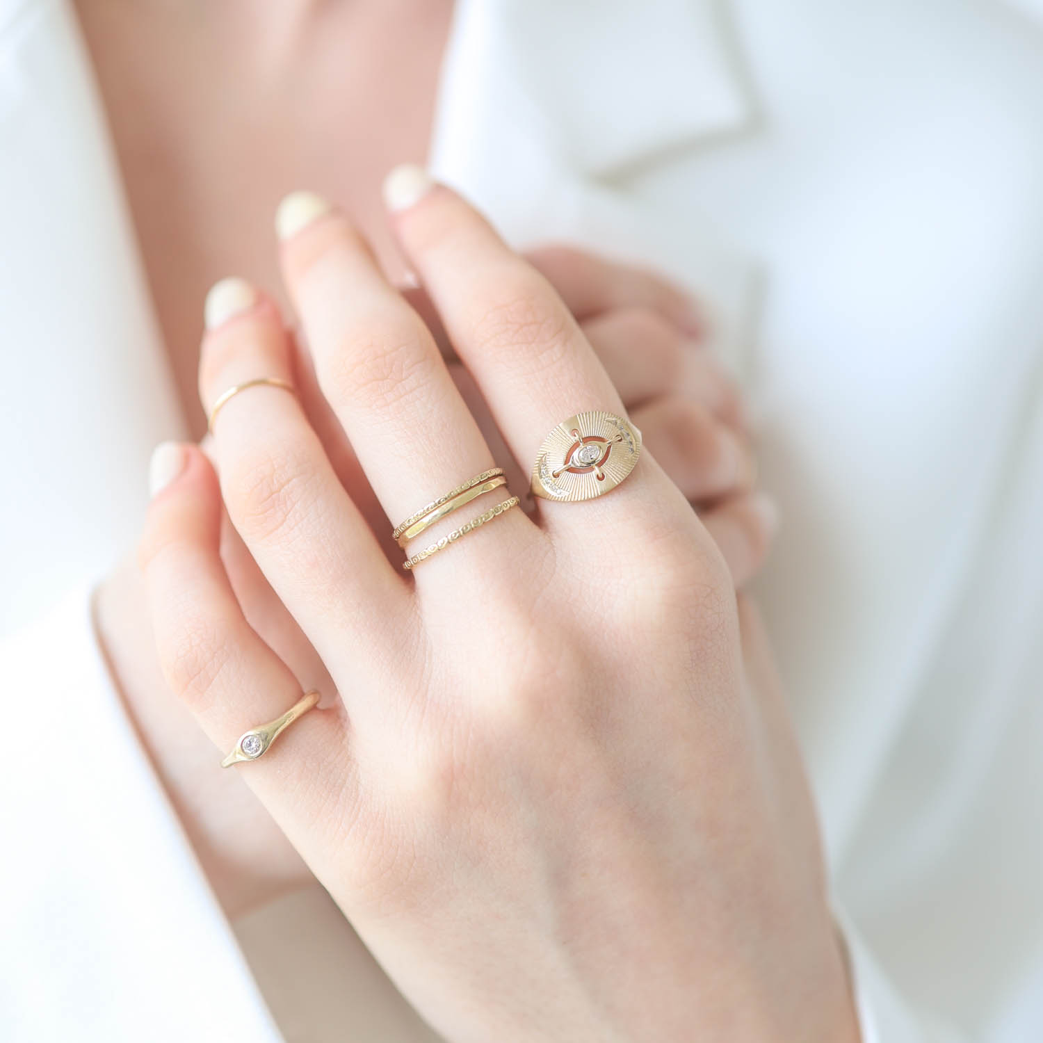 Celine Daoust: Diamonds Eye and moon ring
