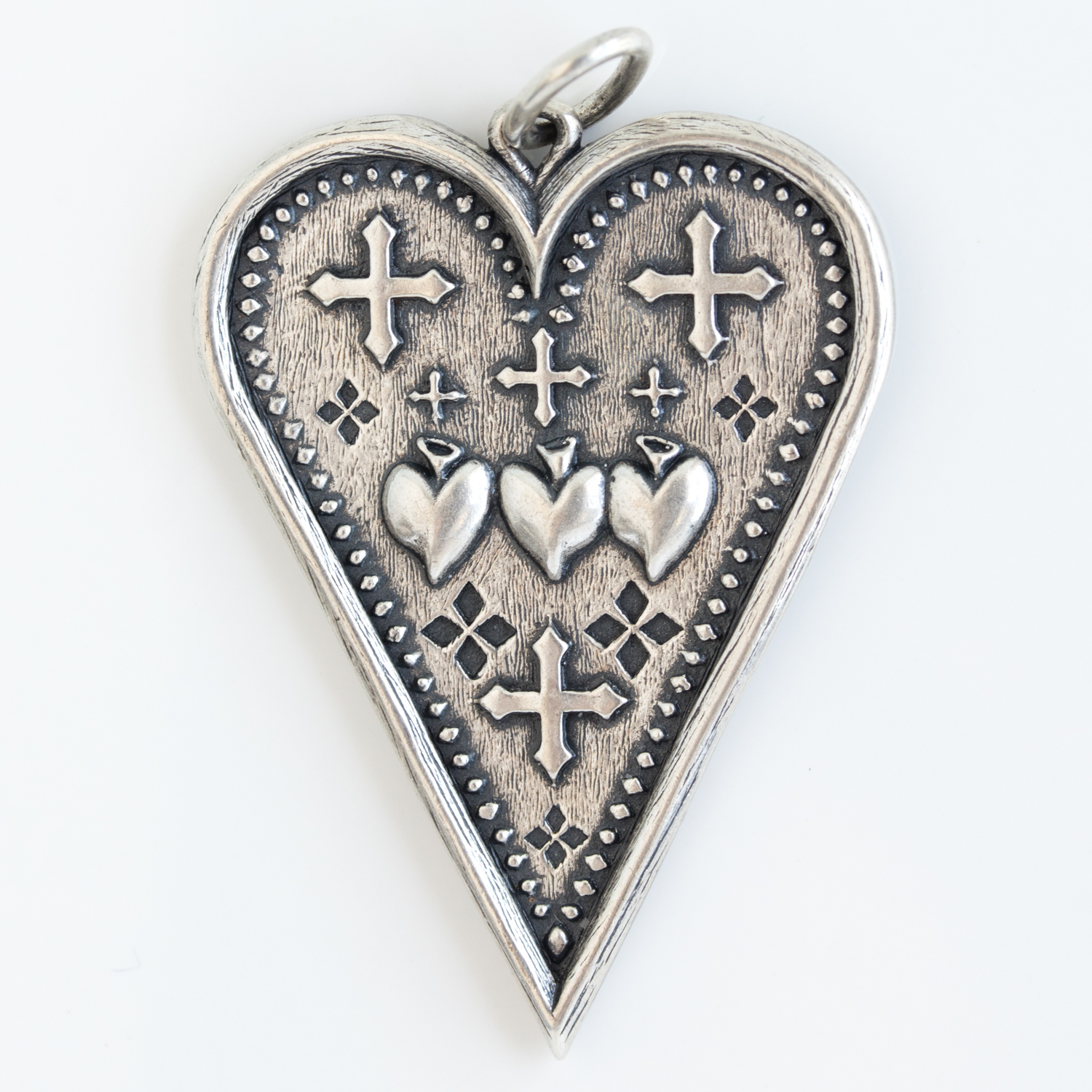 Erica Molinari : Charm, SS large slim heart -triple sacred heart