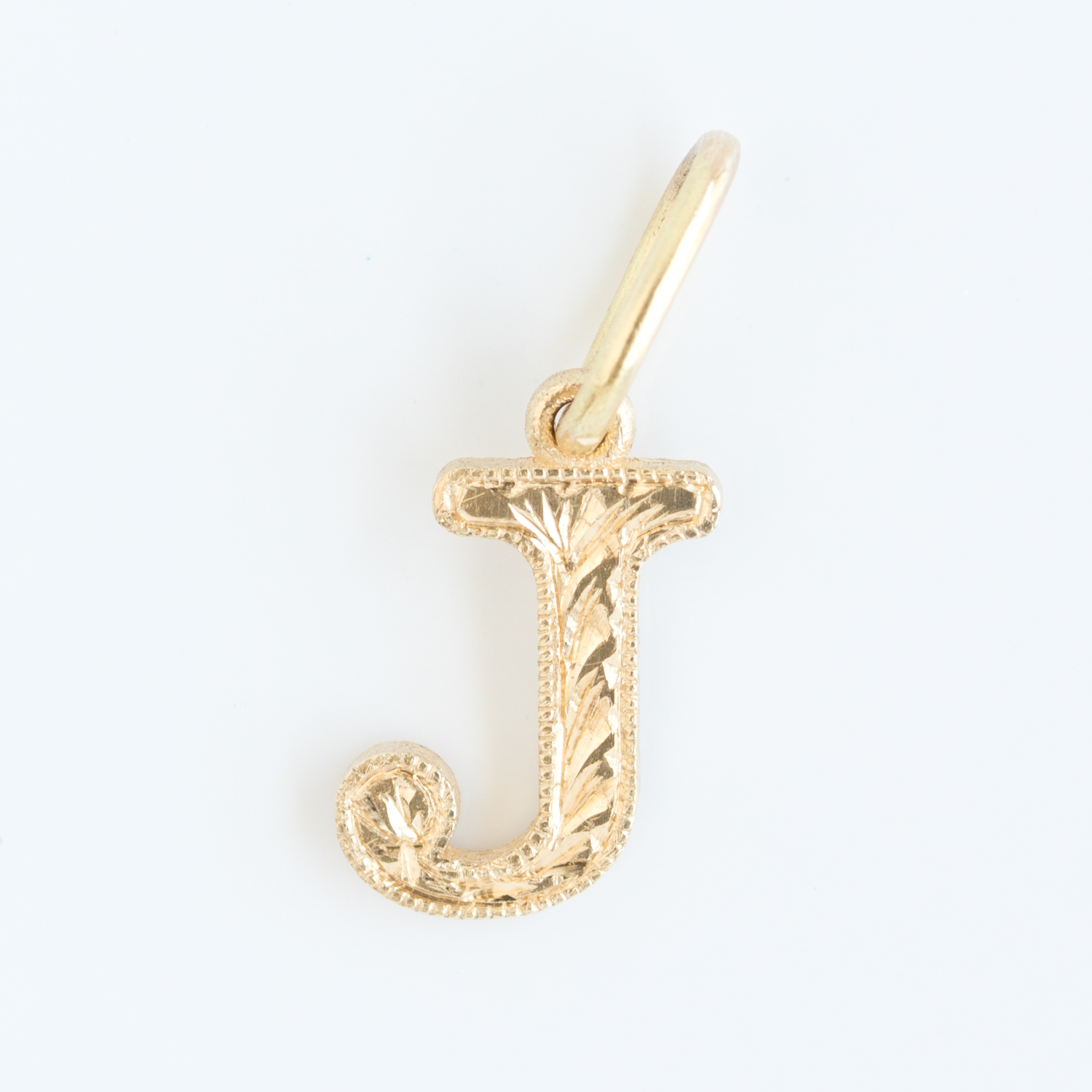 Erica Molinari Trunk Show: Charm, 18K Hand engraved Bold Initial charm, J