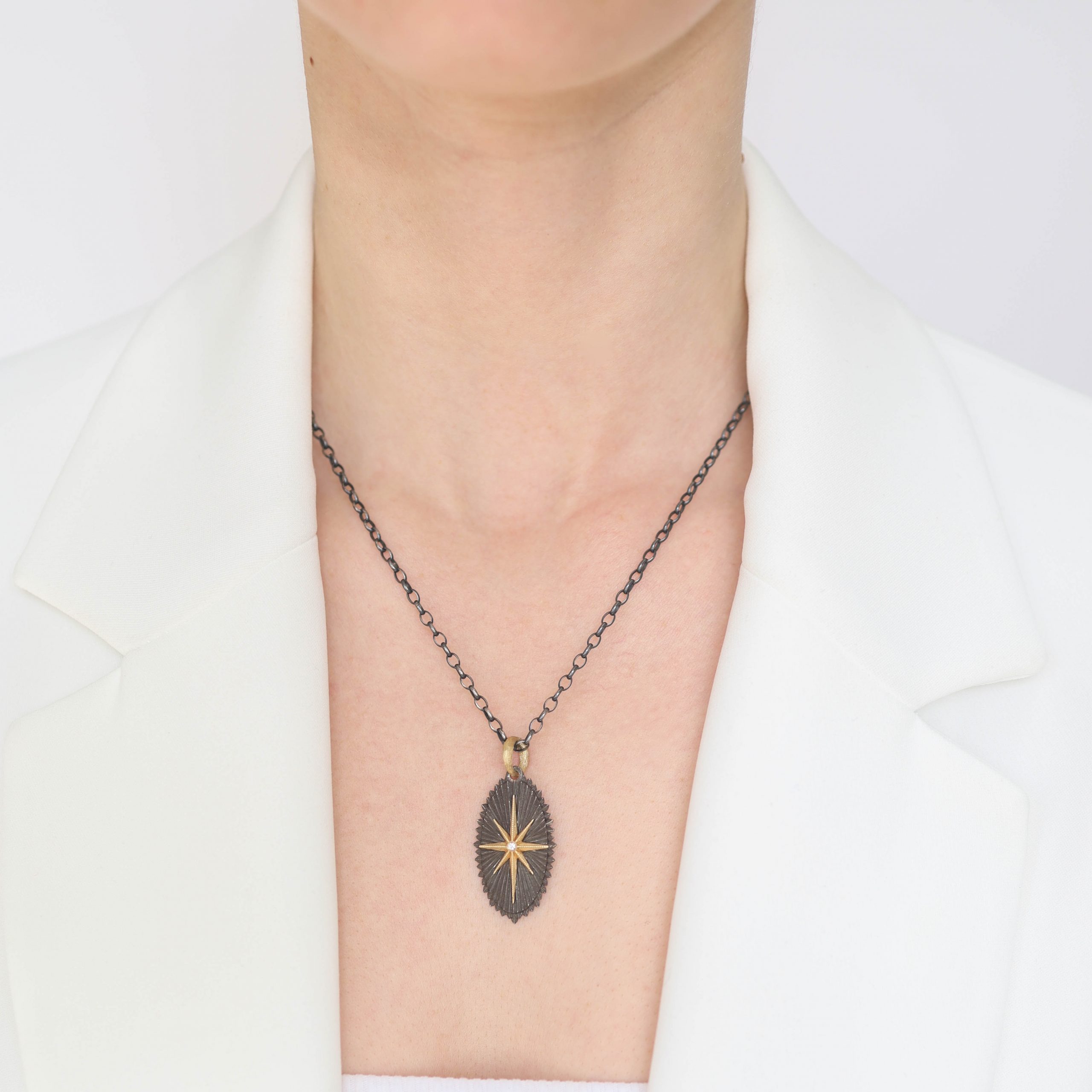 Erica Molinari Trunk Show: Charm, SS & 18K gold Diamonds, .20TCW North Star, 'GFY'