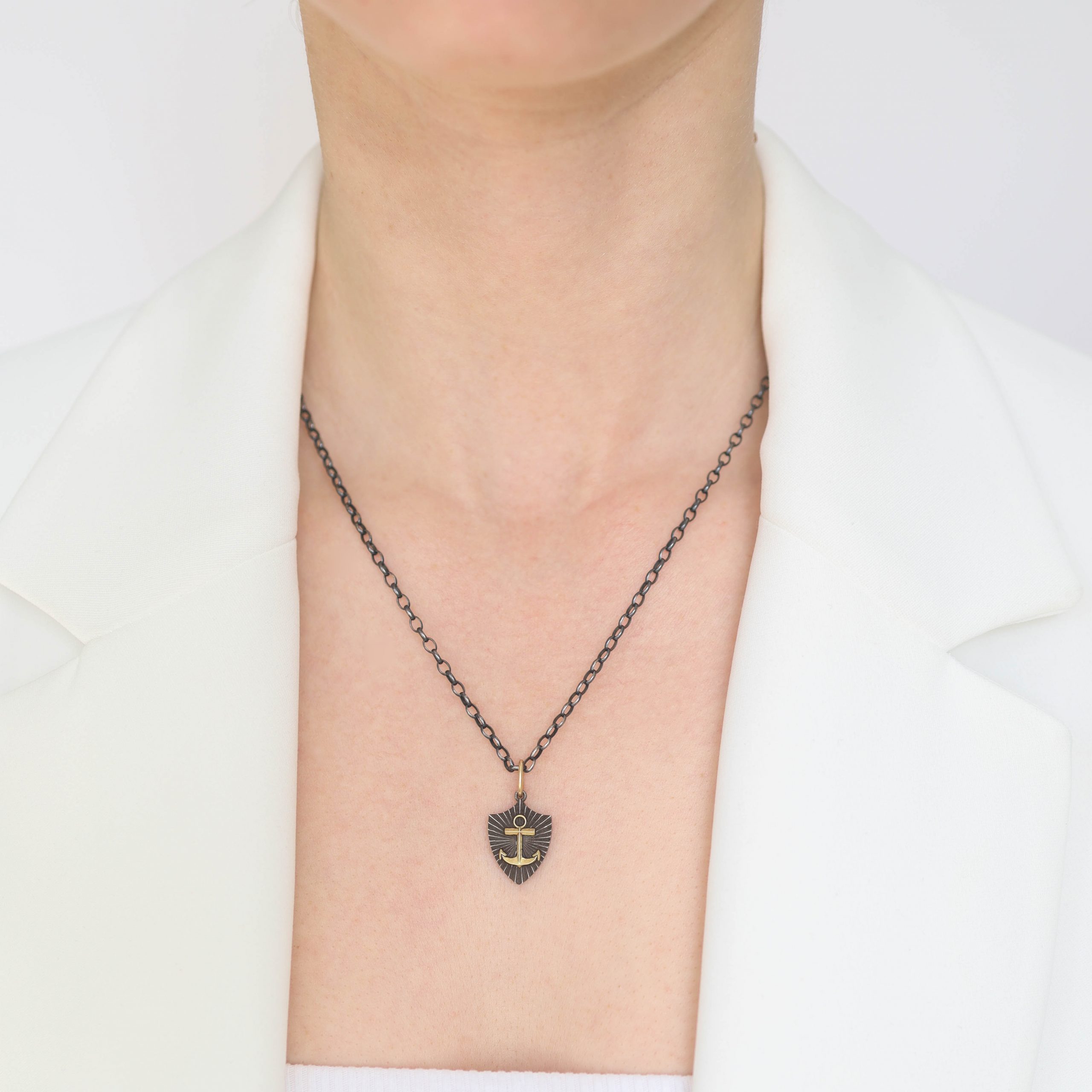 Erica Molinari Trunk Show: Charm, SS & 18K gold Small Anchor Ruche, 'Hope'