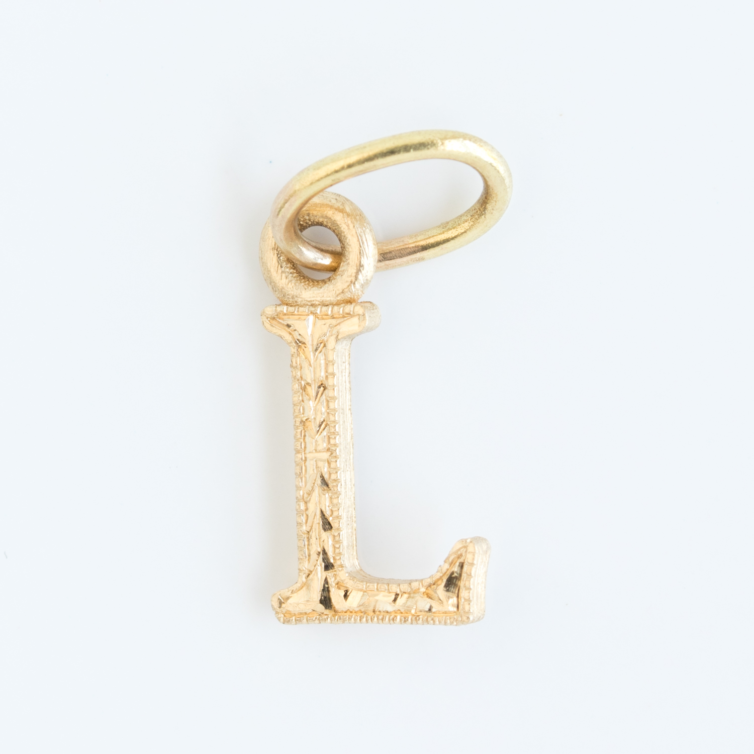 Erica Molinari Trunk Show: Charm, 18K Hand engraved Bold Initial charm, L