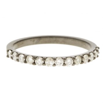 925SUNEERA: Band, Black Rhodium Finish, sterling silver w/eternity white diamonds, .50 TCW sz. 6.5 1/16"width