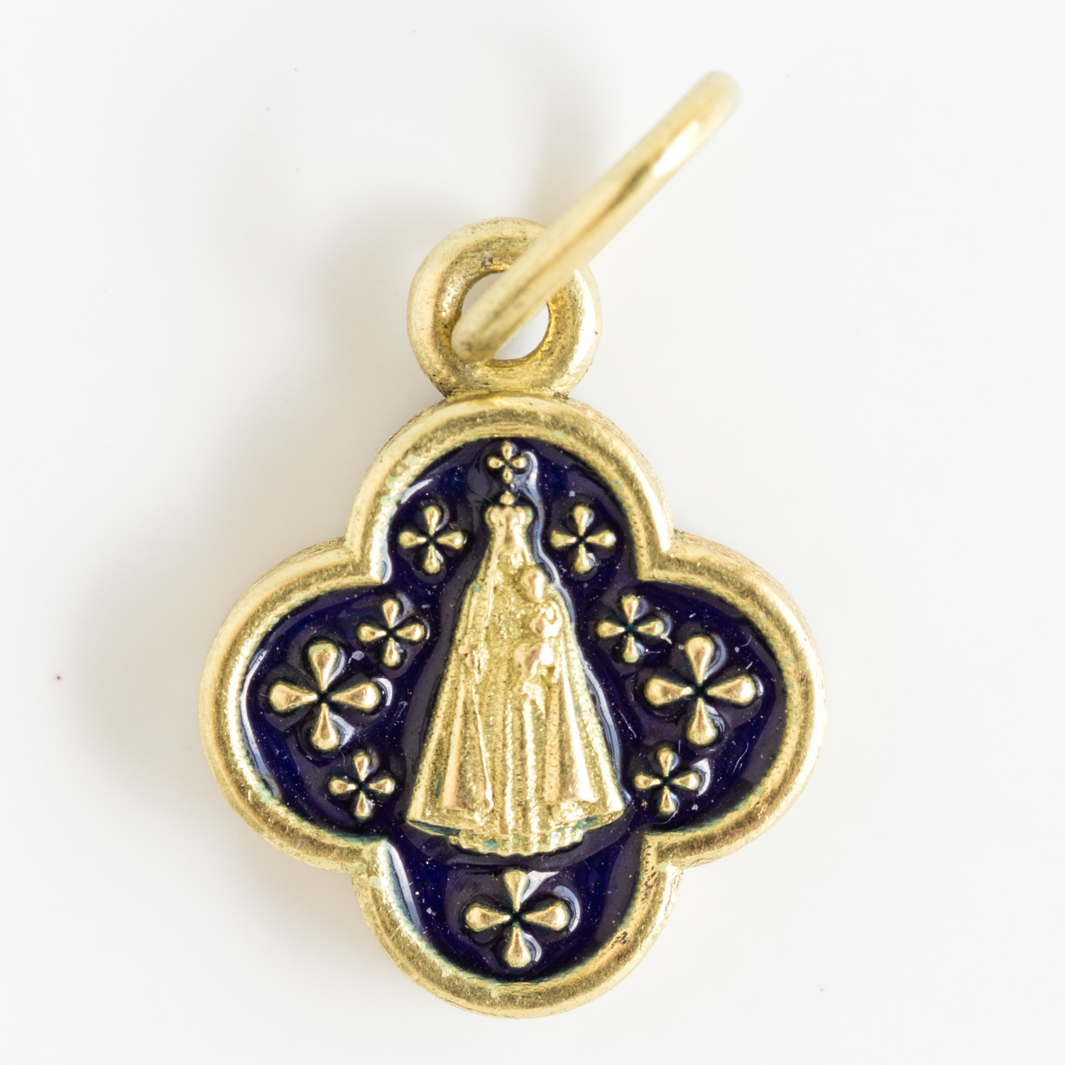 Erica Molinari Trunk Show: Charm 18K gold, enamel Mary "Faith",Blue