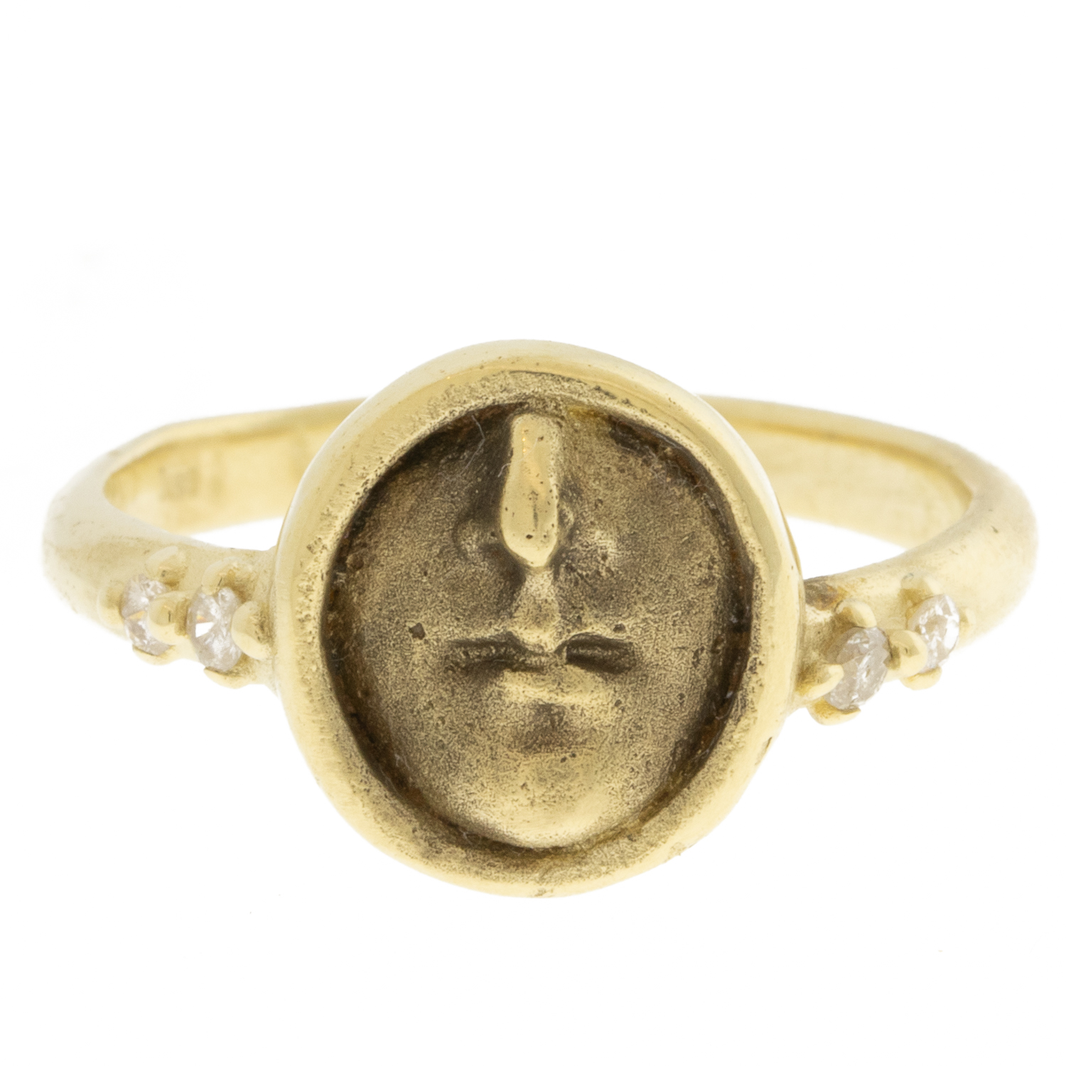 Atelier Narcé: Golden Ara Pacis Ring, 14K gold & diamonds