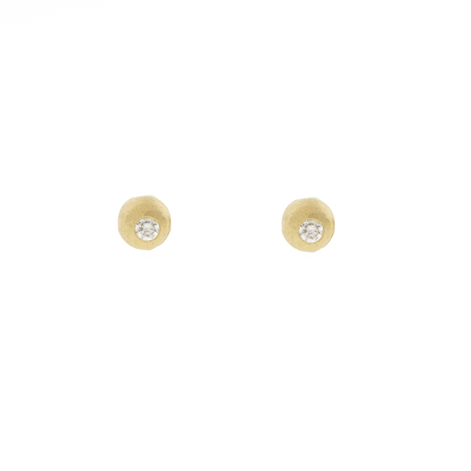 Victoria Cunningham Trunk Show: Earrings, diamond dot post, 14K gold, Measures 3/8" x 3/32" including earwire